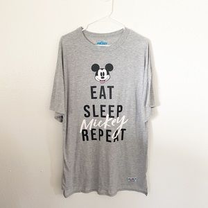 Disney Eat Sleep Mickey Repeat Women’s Sleep Shirt Size Large Mickey and Friends